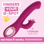 Revel Rabbit Silicone Fluttering and Fingering Dual Action Vibe - Fingers Your G-Spot and Tongues Your Clit!