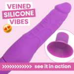Silicone Vibrating Dildo with Realistic Penis Shape - Comes with Suction Cup Attachment!